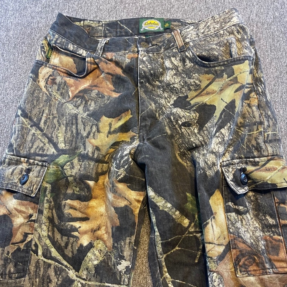 Cabela's Mossy Oak Camo Cargo Pants‎ Outdoor Hunting Fishing Hiking Size 32
